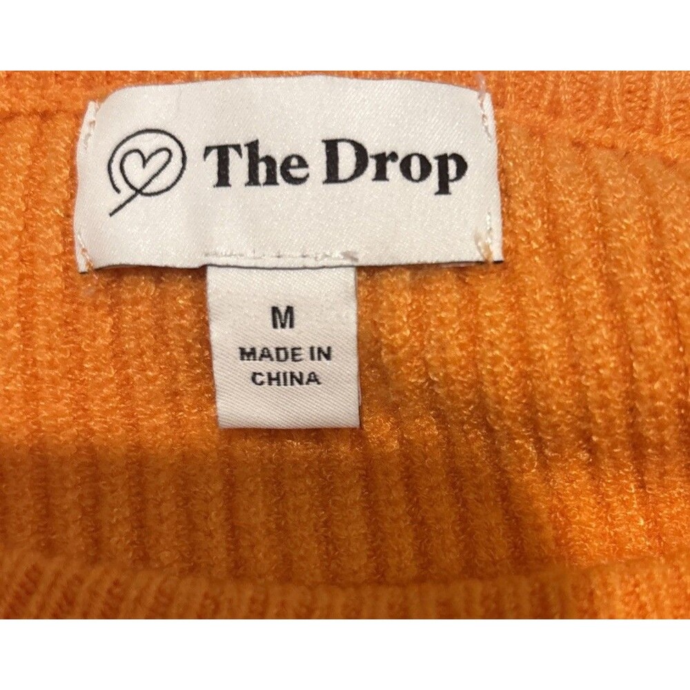 The Drop Alice Crew-Neck Ribbed Pullover Sweater, Apricot Crush, Medium - Picture 5 of 6
